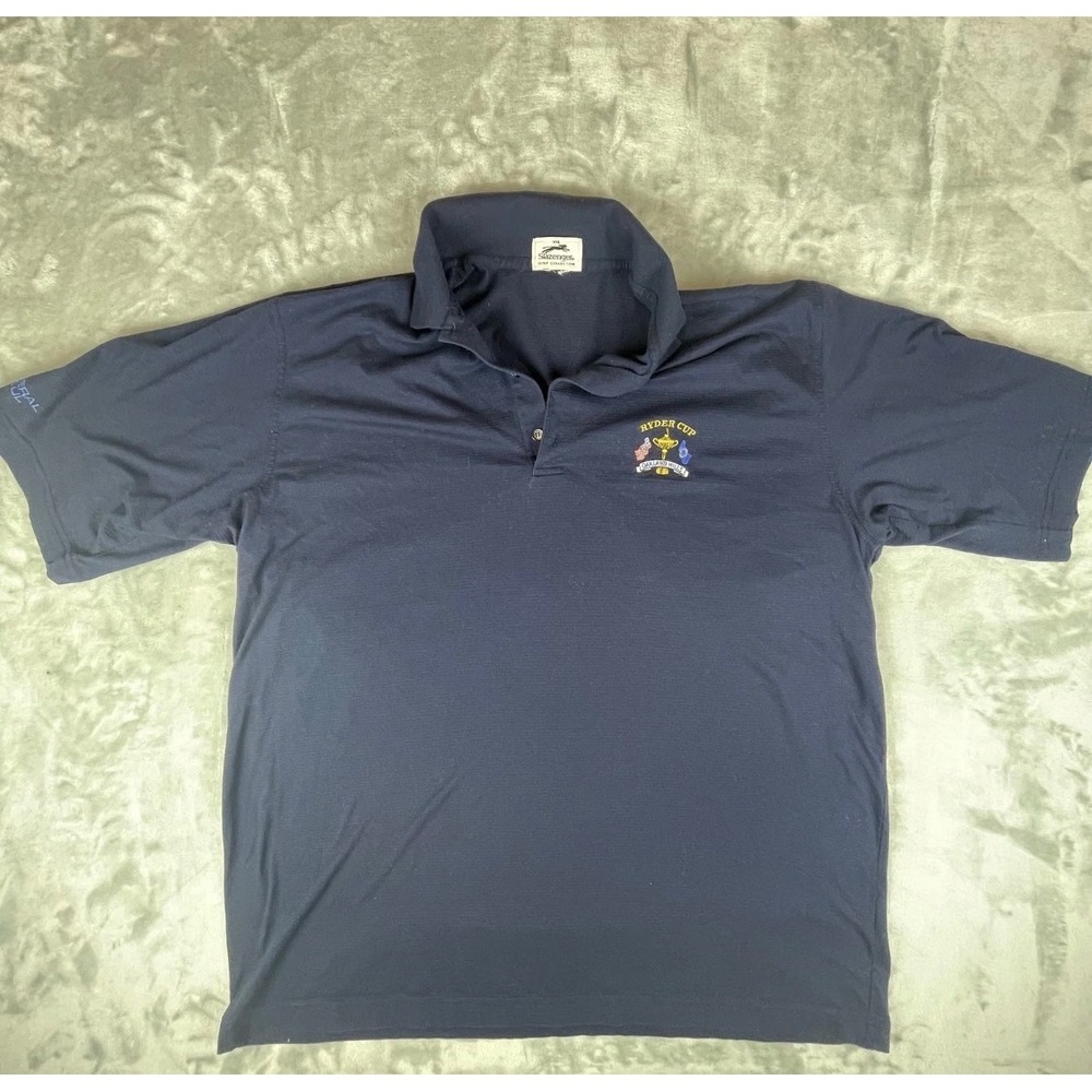 Slazenger Polo Shirt Mens XXL Ryder Cup Oakland Hills Golf Navy Blue Excellent